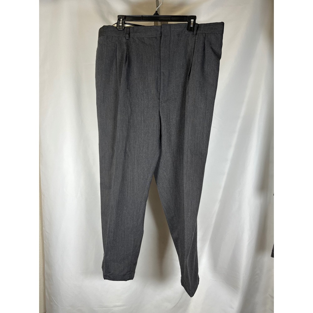 Mens Charcoal Gray Pleated Dress Pants Wool Blend Trousers 44x29 AG8653